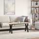 Sonata H Кафе маса Y-образна рамка 110x40x45 см бор масив и чугун