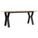 Sonata H Кафе маса Y-образна рамка 110x40x45 см бор масив и чугун