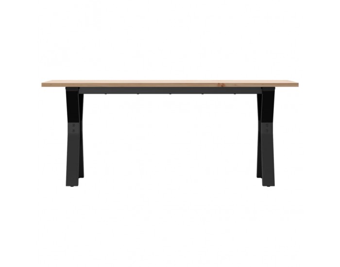 Sonata H Кафе маса Y-образна рамка 110x40x45 см бор масив и чугун