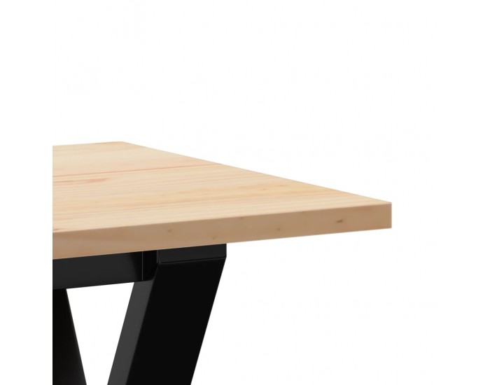 Sonata H Кафе маса Y-образна рамка 110x40x45 см бор масив и чугун