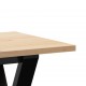 Sonata H Кафе маса Y-образна рамка 110x40x45 см бор масив и чугун