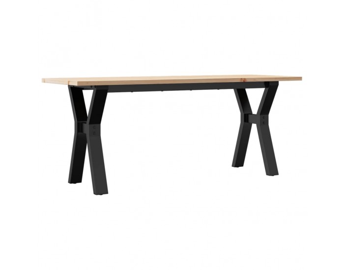 Sonata H Кафе маса Y-образна рамка 110x40x45 см бор масив и чугун