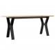 Sonata H Кафе маса Y-образна рамка 110x40x45 см бор масив и чугун