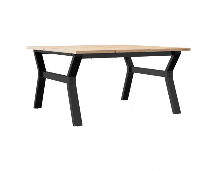 Sonata H Кафе маса Y-образна рамка 80x80x45 см бор масив и чугун