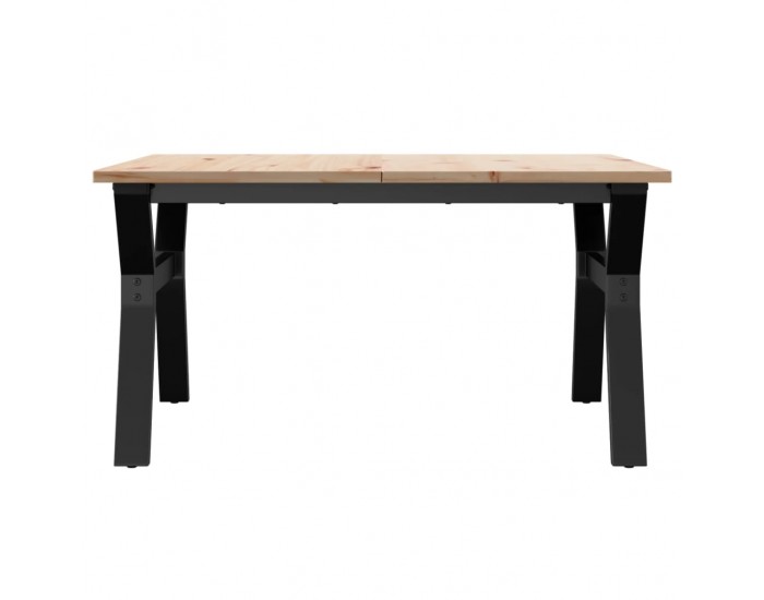 Sonata H Кафе маса Y-образна рамка 80x80x45 см бор масив и чугун