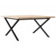 Sonata H Кафе маса X-образна рамка 90x90x45,5 см бор масив и чугун