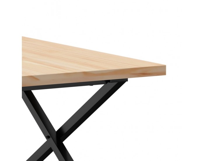 Sonata H Кафе маса X-образна рамка 90x90x45,5 см бор масив и чугун