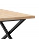 Sonata H Кафе маса X-образна рамка 90x90x45,5 см бор масив и чугун