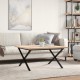 Sonata H Кафе маса X-образна рамка 90x90x45,5 см бор масив и чугун