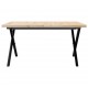 Sonata H Кафе маса X-образна рамка 90x90x45,5 см бор масив и чугун