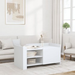 Sonata H Кафе маса, бяла, 100x50x50 см, инженерно дърво - Mese