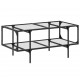 Sonata H Маса за кафе с прозрачен стъклен плот 98,5x50x45 см стомана
