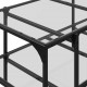 Sonata H Маса за кафе с прозрачен стъклен плот 98,5x50x45 см стомана