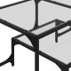 Sonata H Маса за кафе с прозрачен стъклен плот 98,5x50x45 см стомана