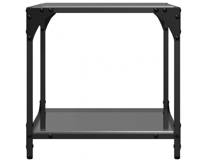 Sonata H Маси за кафе с черен стъклен плот 2 бр 40x40x40 см стомана
