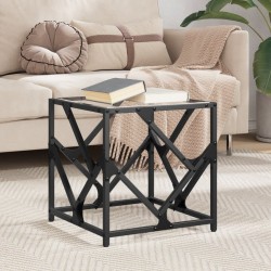 Sonata H Маса за кафе с прозрачен стъклен плот 40x40x41 см стомана - Măsuțe de living