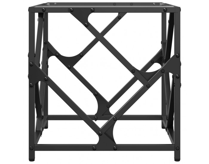 Sonata H Маса за кафе с прозрачен стъклен плот 40x40x41 см стомана