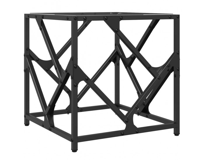 Sonata H Маса за кафе с прозрачен стъклен плот 40x40x41 см стомана