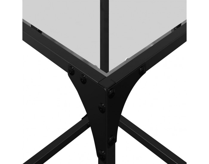 Sonata H Маса за кафе с прозрачен стъклен плот 30x30x40 см стомана