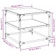 Sonata H Маси за кафе с черен стъклен плот 2 бр 50x50x45 см стомана