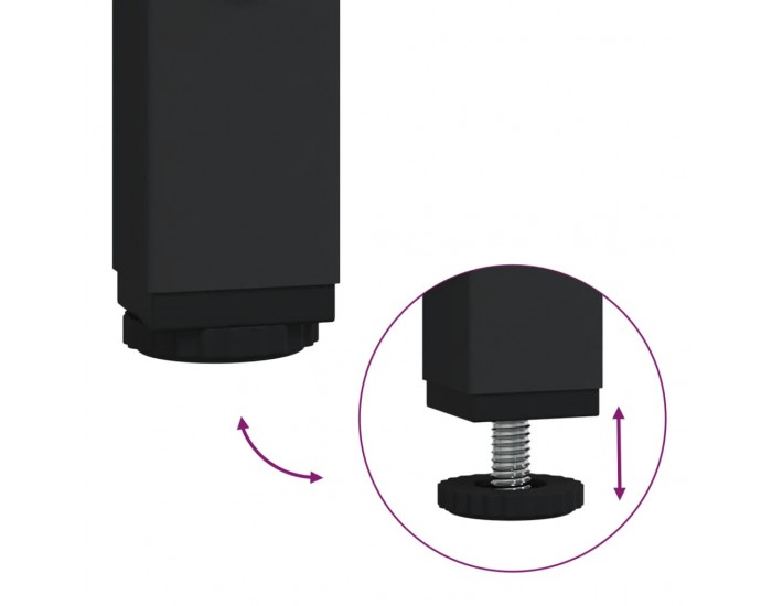 Sonata H Маси за кафе с черен стъклен плот 2 бр 50x50x45 см стомана