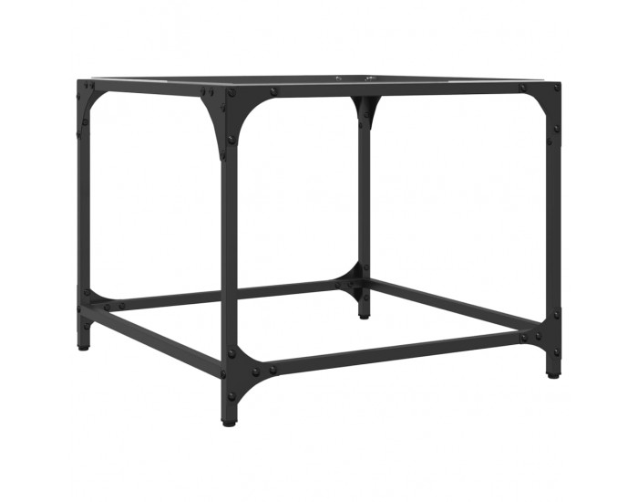 Sonata H Маси за кафе с прозрачен стъклен плот 2 бр 50x50x40 см стомана