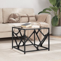 Sonata H Маса за кафе с прозрачен стъклен плот 50x50x41 см стомана - Măsuțe de living