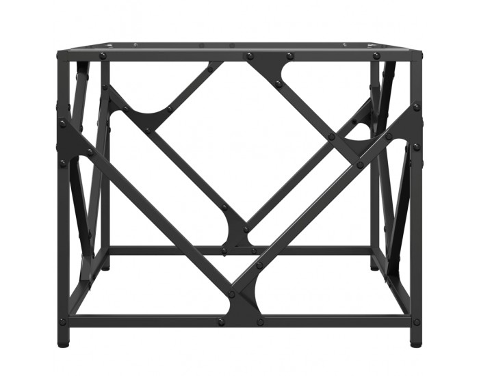 Sonata H Маса за кафе с прозрачен стъклен плот 50x50x41 см стомана