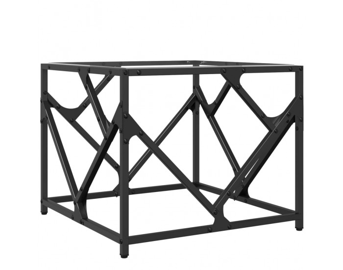Sonata H Маса за кафе с прозрачен стъклен плот 50x50x41 см стомана
