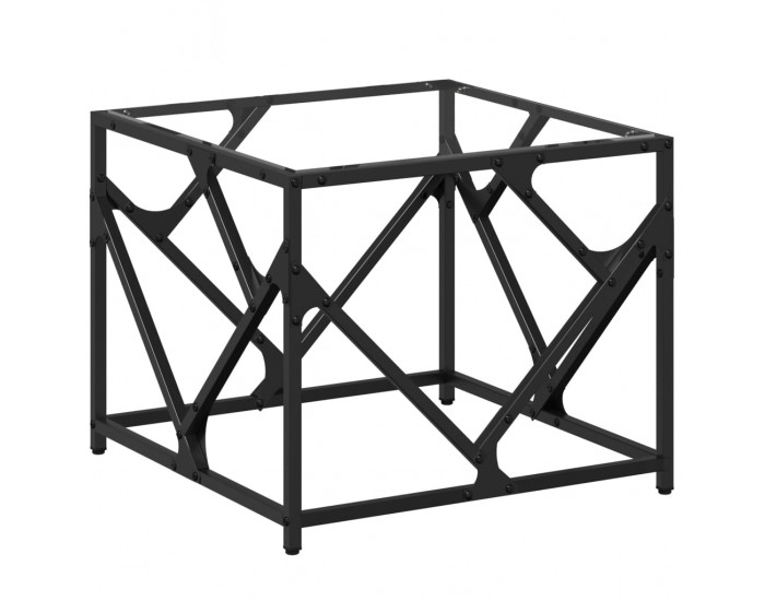 Sonata H Маса за кафе с прозрачен стъклен плот 50x50x41 см стомана