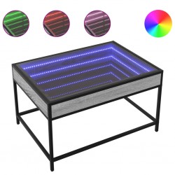 Sonata H Маса за кафе с Infinity LED, сив сонома, 70x50x41 см - Măsuțe de living