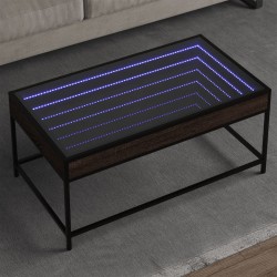 Sonata H Маса за кафе с Infinity LED, кафяв дъб, 90x50x41 см - Măsuțe de living