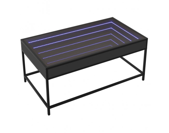 Sonata H Маса за кафе с Infinity LED черна 90x50x41 см