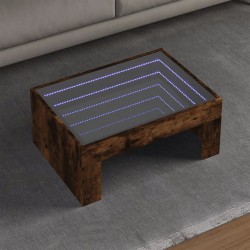 Sonata H Маса за кафе с Infinity LED, опушен дъб, 70x50x30 см - Măsuțe de living