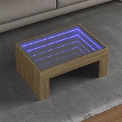 Sonata H Маса за кафе с Infinity LED, сонома дъб, 70x50x30 см - Măsuțe de living