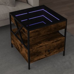 Sonata H Маса за кафе с Infinity LED, опушен дъб, 50x50x51 см - Măsuțe de living