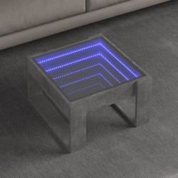 Sonata H Маса за кафе с Infinity LED, бетонно сив, 50x53x30 см - Măsuțe de living