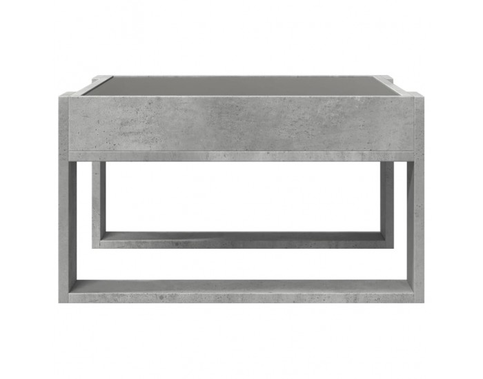 Sonata H Маса за кафе с Infinity LED, бетонно сив, 50x53x30 см