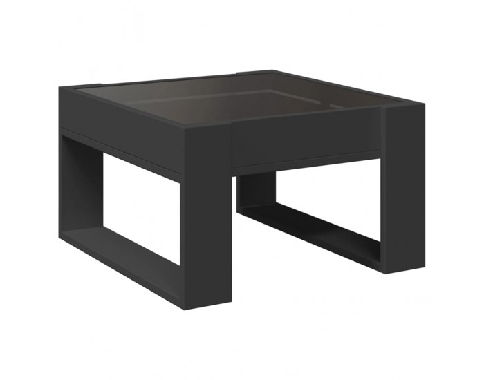 Sonata H Маса за кафе с Infinity LED, черна, 50x53x30 см