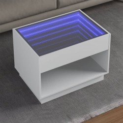 Sonata H Маса за кафе с Infinity LED, бяла, 70x50x50 см - Măsuțe de living