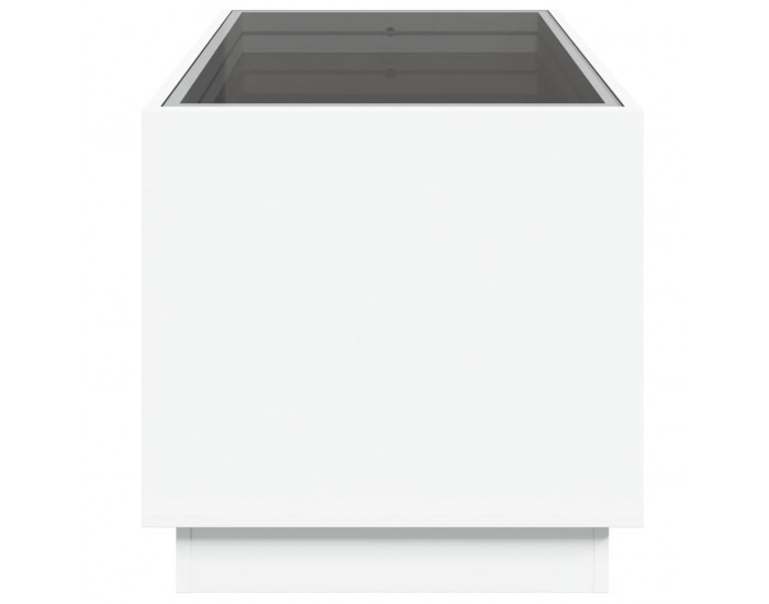Sonata H Маса за кафе с Infinity LED, бяла, 70x50x50 см