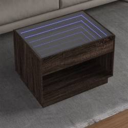 Sonata H Маса за кафе с Infinity LED, кафяв дъб, 70x50x50 см - Măsuțe de living