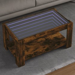 Sonata H Маса за кафе с LED, опушен дъб, 93x53x45 см, инженерно дърво - Măsuțe de living