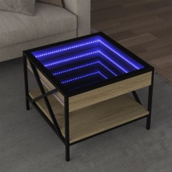Sonata H Маса за кафе с Infinity LED, сонома дъб, 50x50x38 см - Măsuțe de living