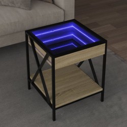 Sonata H Маса за кафе с Infinity LED, сонома дъб, 40x40x49 см - Măsuțe de living
