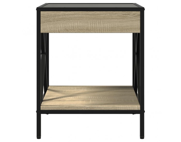 Sonata H Маса за кафе с Infinity LED, сонома дъб, 40x40x49 см