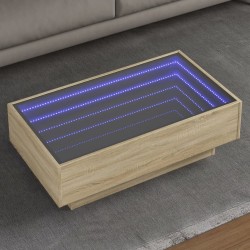 Sonata H Маса за кафе с LED, сонома дъб, 90x50x30 см, инженерно дърво - Măsuțe de living