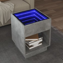 Sonata H Маса за кафе с Infinity LED, бетонно сива, 40x40x50 см - Măsuțe de living