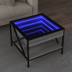 Sonata H Маса за кафе с Infinity LED, сив сонома, 50x50x38 см - Măsuțe de living