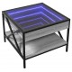 Sonata H Маса за кафе с Infinity LED, сив сонома, 50x50x38 см